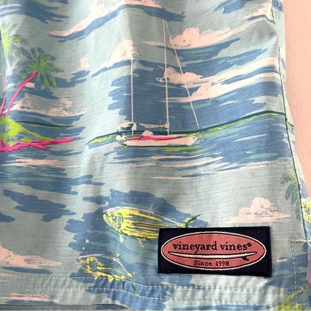 Vineyard Vines Boys Chappy Drawstring Swim Trunks With Stretch, XL, Like New